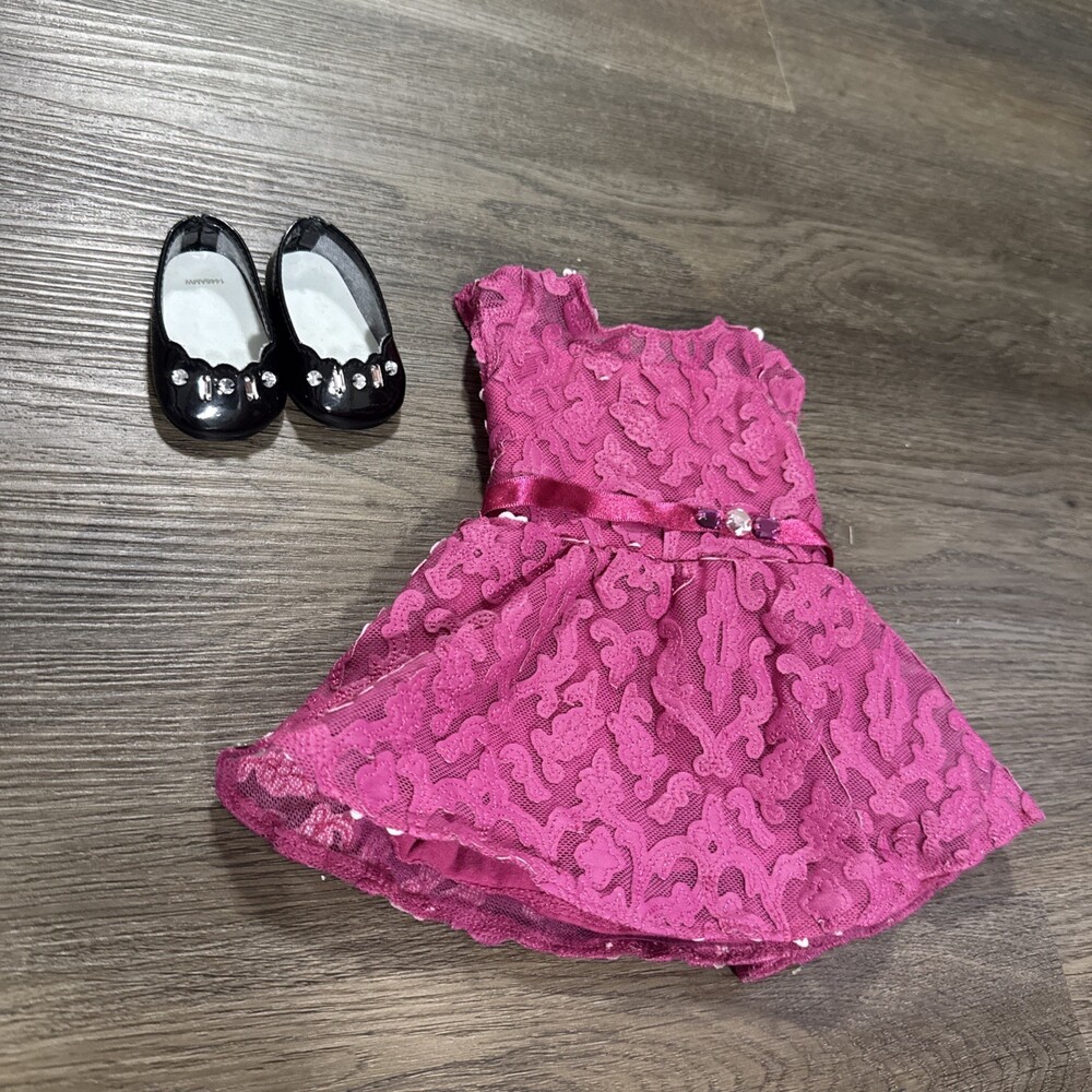RETIRED American Girl Doll Merry Magenta Outfit And Shoes
